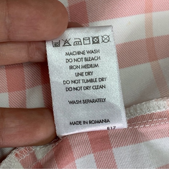 Burberry Women's Pink/White Nova Check Button Down Pajama Shirt Size Small - Picture 16 of 16